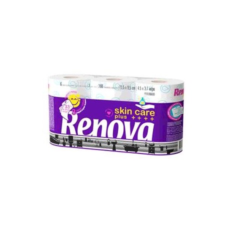 PAPEL HIGIÉNICO RENOVA SKIN CARE PLUS 10x6 ROLLOS.