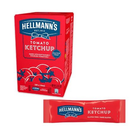 TOMATE KETCHUP HELLMANN´S 198 SOBRES 10 ML.