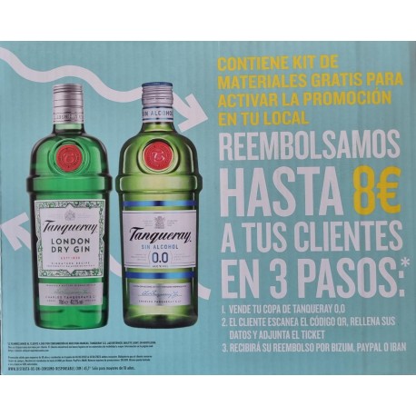 GINEBRA TANQUERAY LONDON + TANQUERAY 0,0% 2 BOT. 0,70 L.