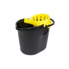 CUBO AGUA AMAPOLA SEMIOVALADO NEGRO C/ESCURRIDOR 15 L.