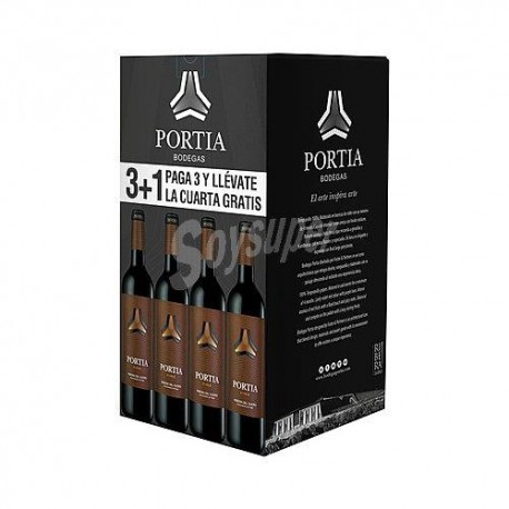 VINO PORTIA R. DUERO TINTO ROBLE ESTUCHE PACK AHORRO 4x0.75 L.