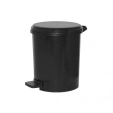 CUBO BASURA SRV REDONDO NEGRO LISO PEDAL 12 L.